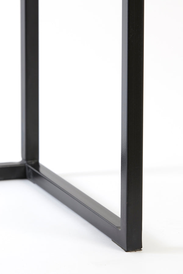 Bryson Wood Matte Black Nesting Console Set - Sleek Modern Design in 100x30x70 and 120x40x82 cm Dimensions