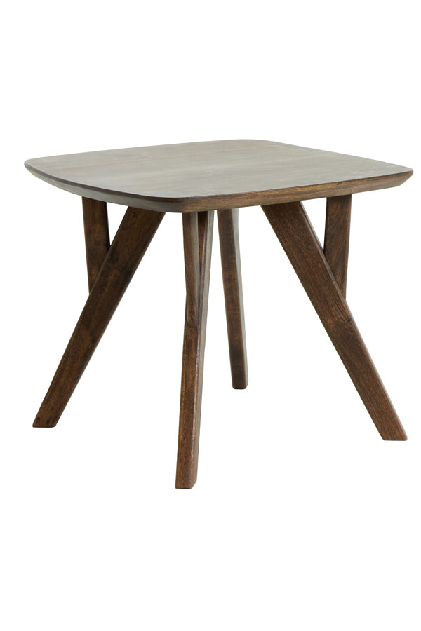 Rustic Acacia Wood Side Table 50x50x42 cm - Quenza Design