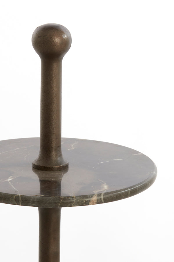Vermentino Dark Brown Marble 3-Tier Display Stand Ø51x100 cm