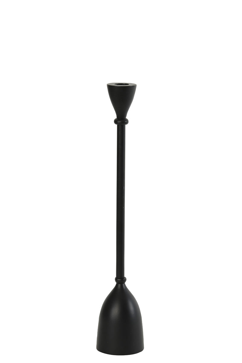 Elegant Black Matte Candle Holder - Tall 40cm Design