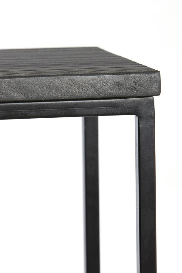 Bryson Wood Matte Black Nesting Console Set - Sleek Modern Design in 100x30x70 and 120x40x82 cm Dimensions