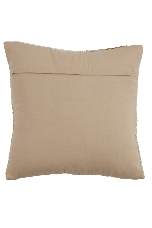 Title: Elegant Surrey Cushion 45x45 cm in White, Green, and Beige Tones
