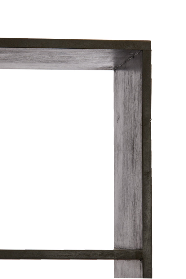 Sleek Black Wood Cabinet with Open Shelving – 106x35x190 cm Rayna Collection