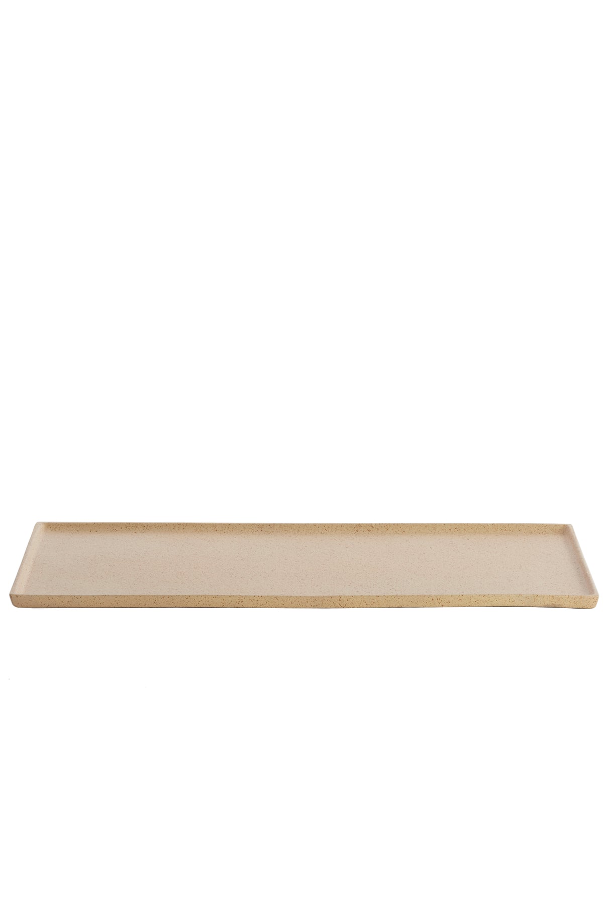 Oval Ceramic Platter in Sand and Light Brown Speckle