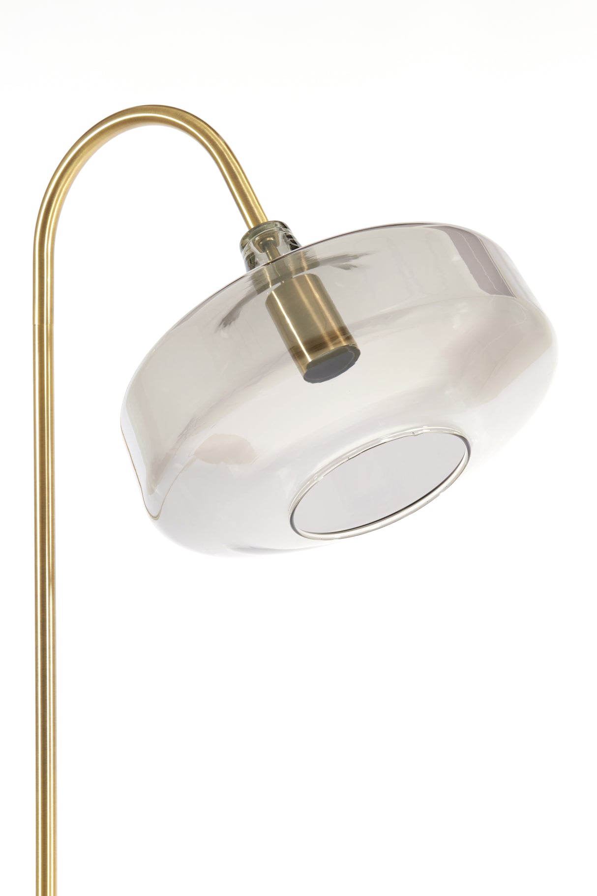 Antique Bronze & Smoked Glass Floor Lamp, 160 cm - Solna Collection
