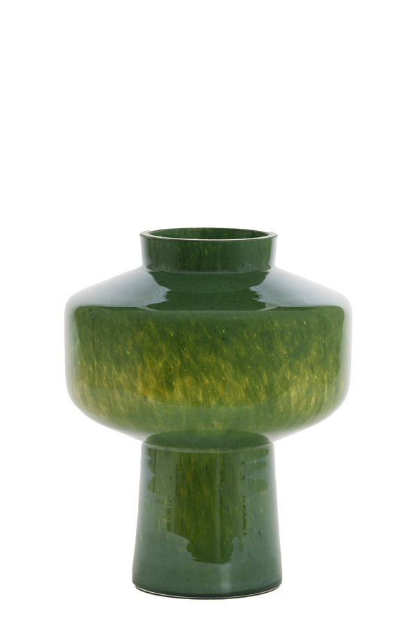 Dark Green Lustre Glass Vase Ø23.5x29.5 cm - Trasmon Collection