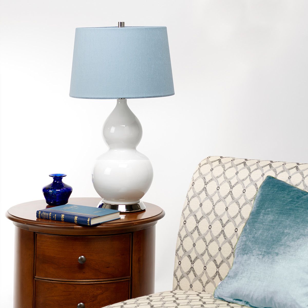 Isla 1 Light Table Light Polished Nickel, White, Blue