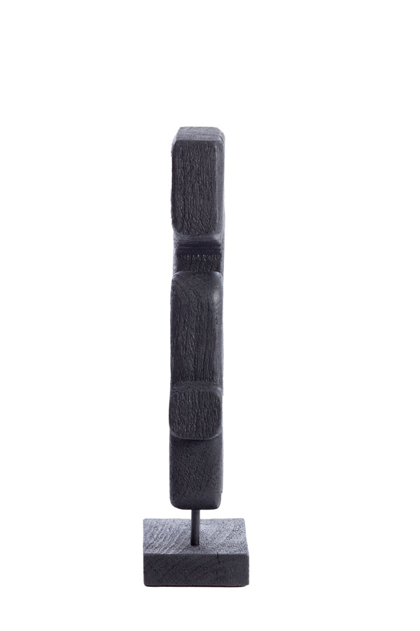 Elegant Black Sala Wood Ornament on Base 20x9.5x38.5 cm