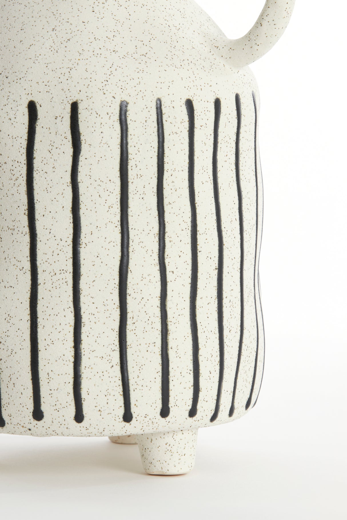 Elegant Ceramic Vase in Matte Cream and Black, 18.5x16.5x35.5 cm by Jonai