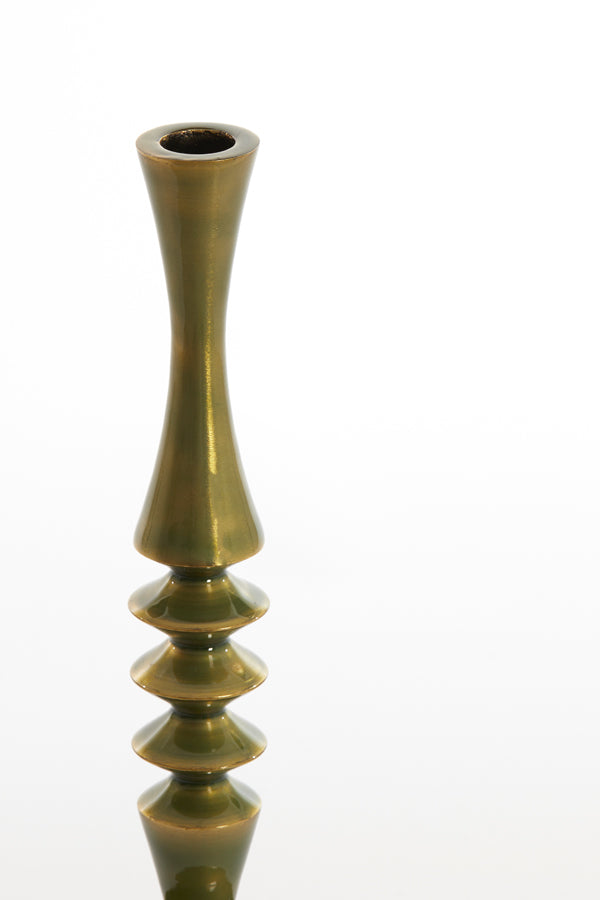 Shimmering Emerald Gold Candle Holder - 10x35 cm Mistry Collection