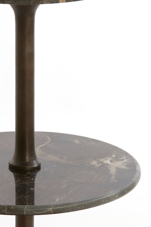Vermentino Dark Brown Marble 3-Tier Display Stand Ø51x100 cm