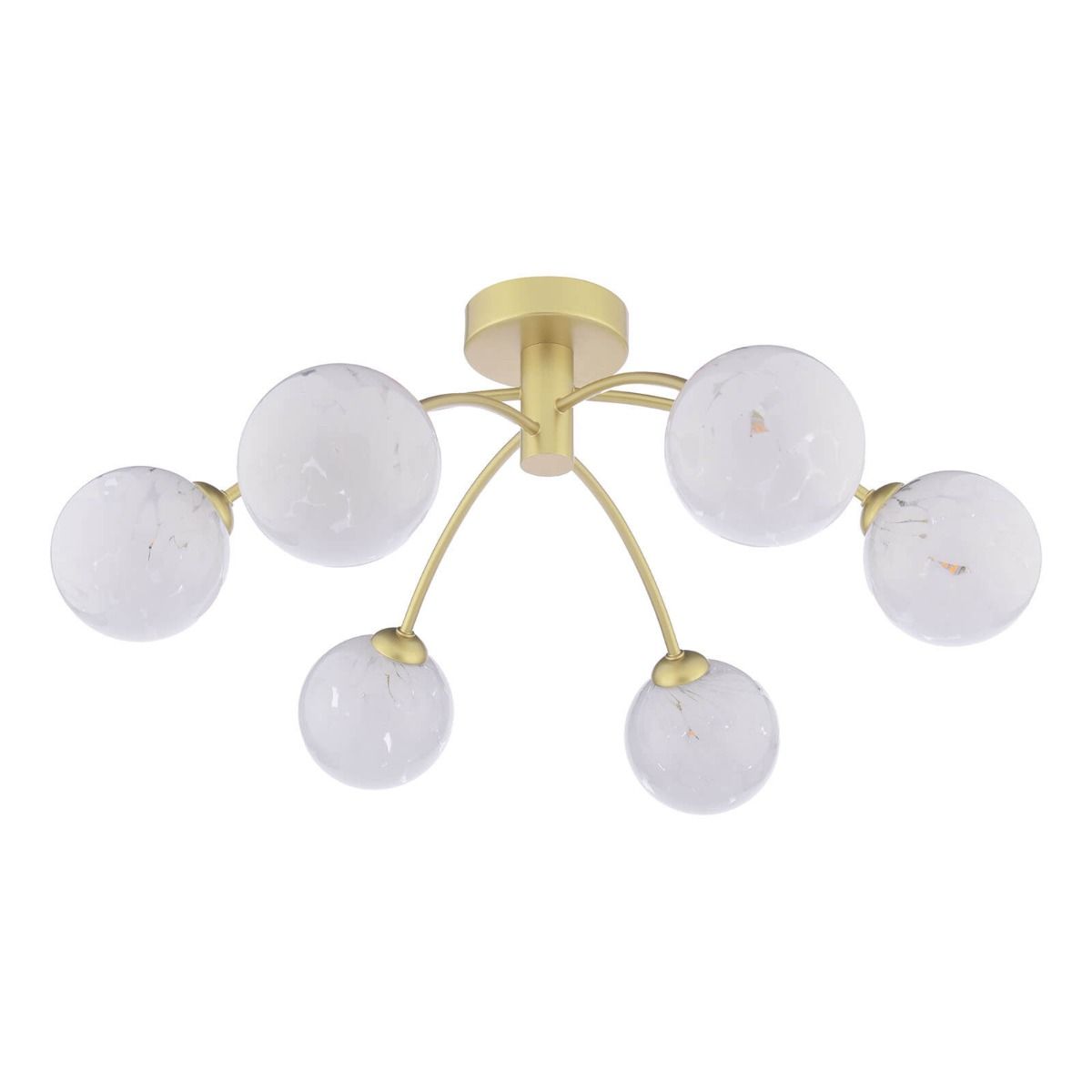 Izzy 6 Light Semi-Flush Matt Gold With White Confetti Glass
