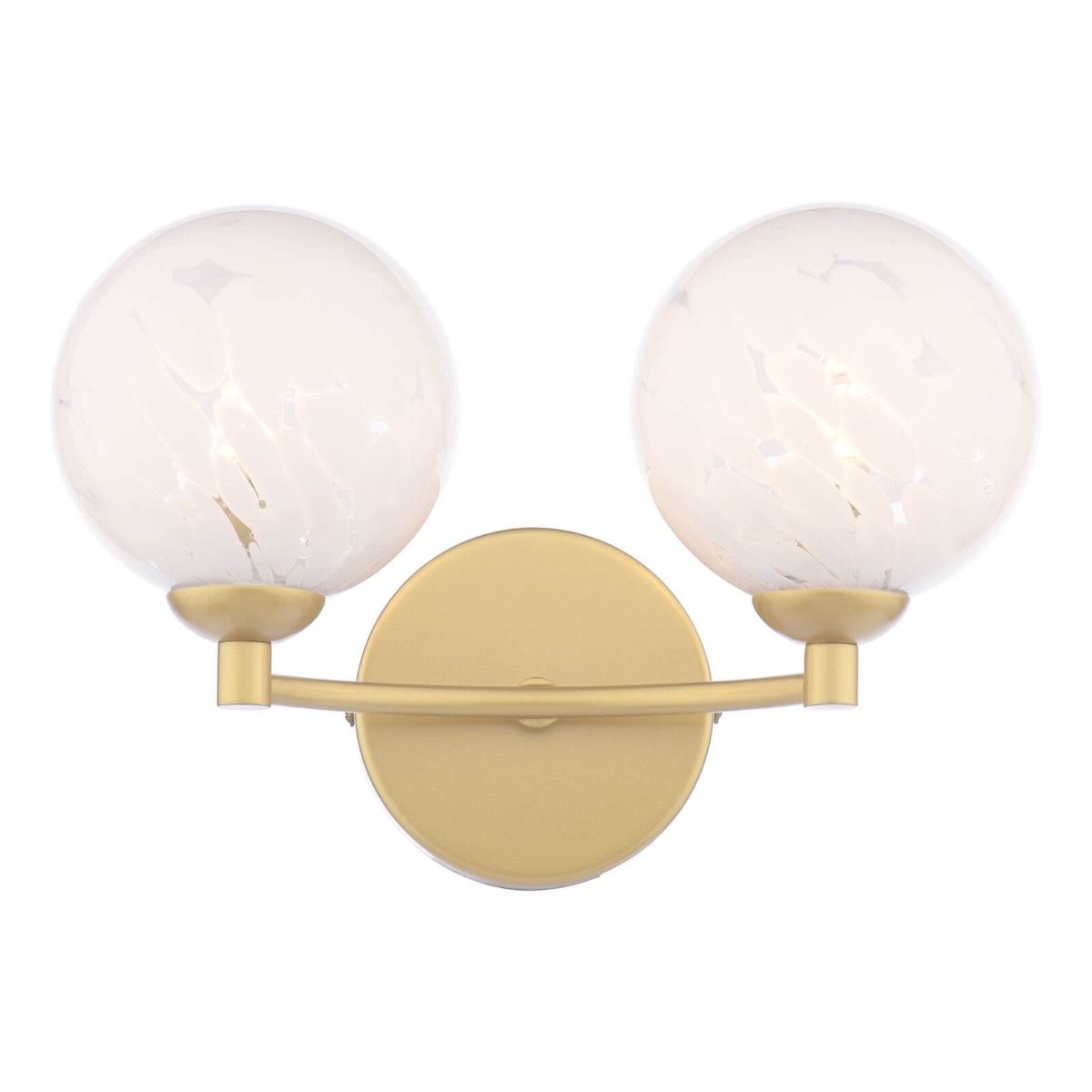 Izzy 2 Light Wall Light Matt Gold With White Confetti Glass