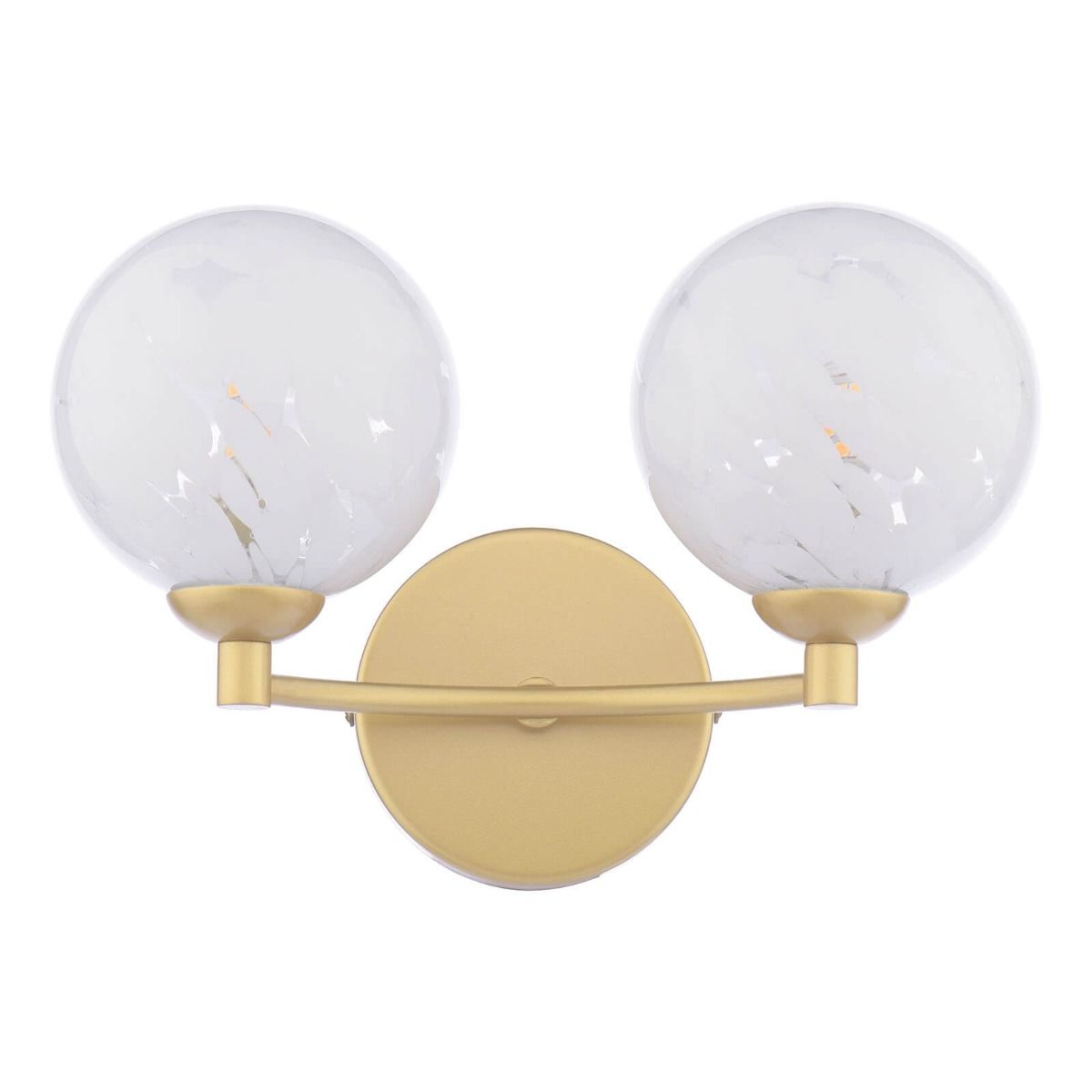 Izzy 2 Light Wall Light Matt Gold With White Confetti Glass
