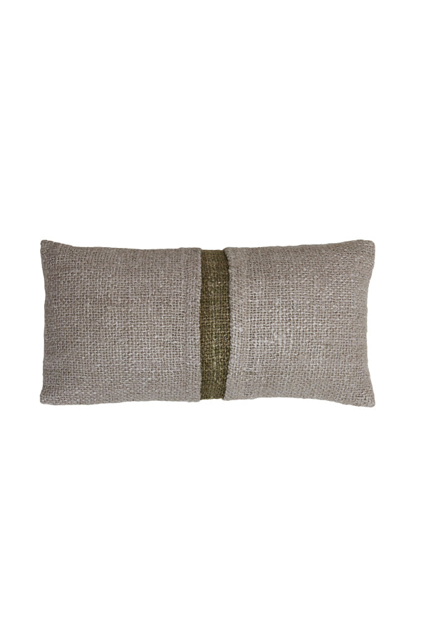 Reversible Beige and Green 60x30 cm Cushion