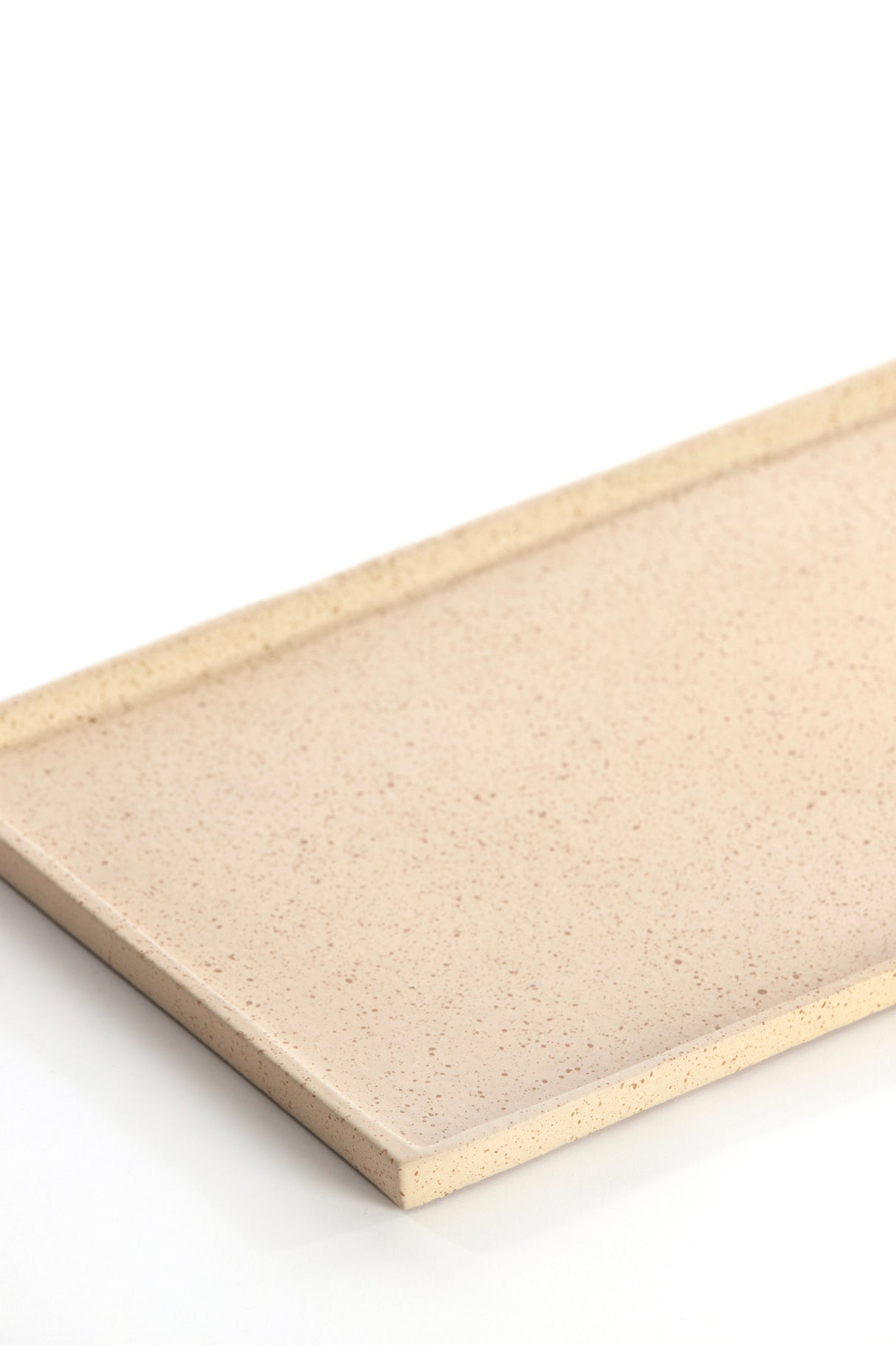 Sand & Light Brown Speckled Ceramic Plate, 30x17.5x1 cm