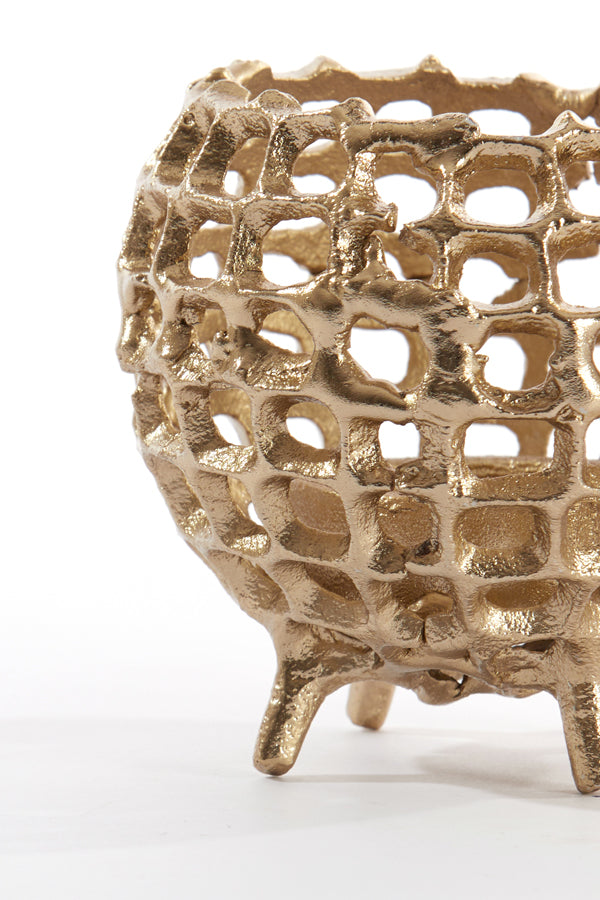 Antique Gold Tealight Holder Ø10x9 cm - Purcina Edition