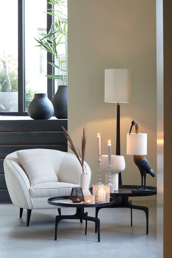 Elegant Tobias Black Nesting Coffee Tables - Set of 2 (Ø64x39 cm & Ø75x44 cm)