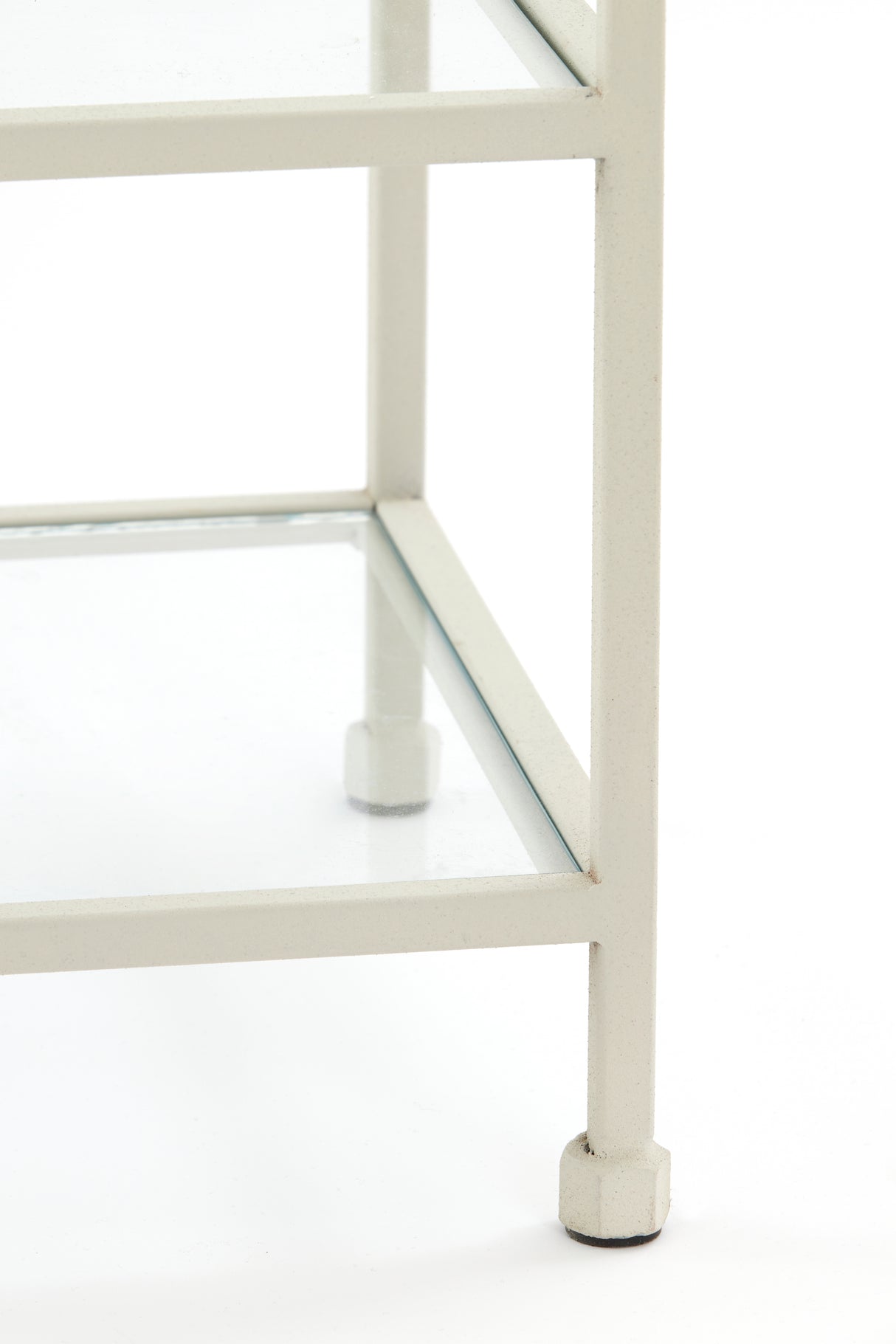 Elegant Aino Glass Console with Cream Finish - 140x35x80 cm