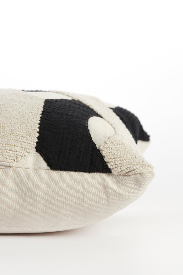 Elegant Bendigo Cushion in Beige, Gold, and Black - 60x30 cm