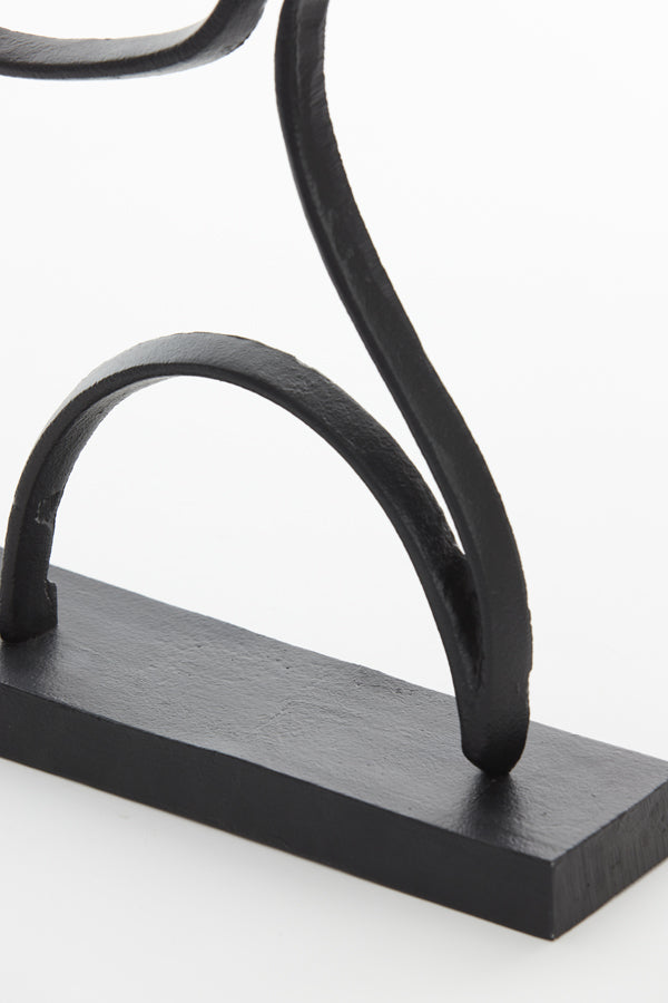 Black Matt Face Sculpture on Stand 33x8x48 cm