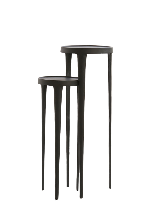 Sleek Series Set: Tobias Black Pillars Ø30x80 & Ø35x100 cm