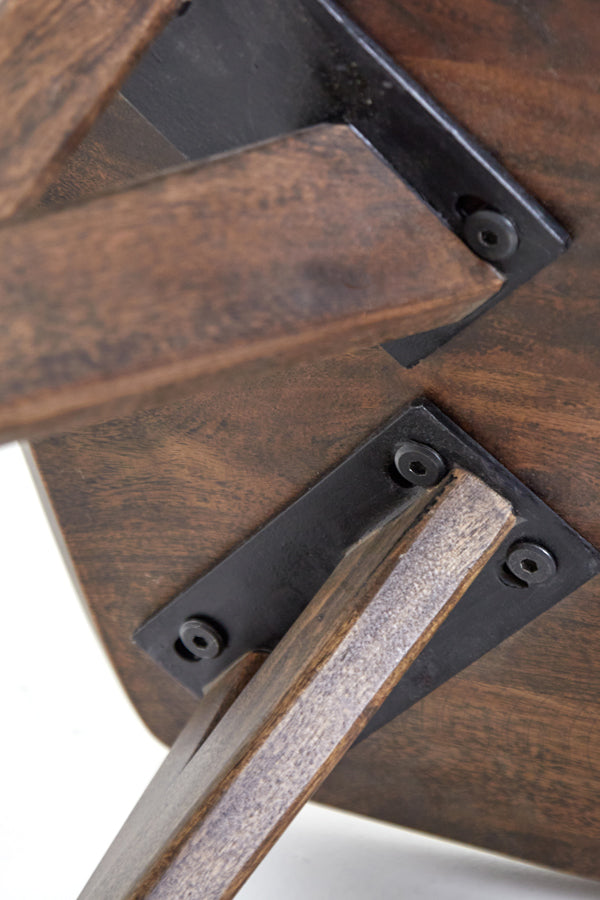 Rustic Acacia Wood Side Table 50x50x42 cm - Quenza Design