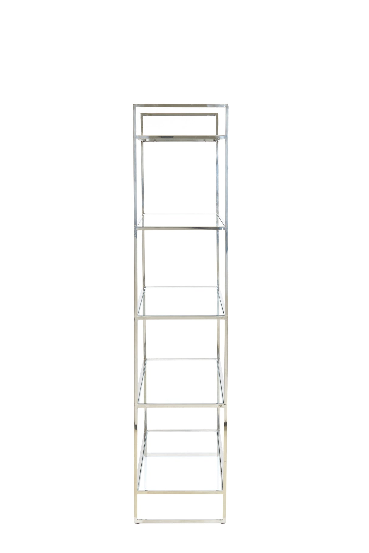 Mariki 5-Shelf Glass Display Cabinet with Nickel Frame 110x40x180 cm