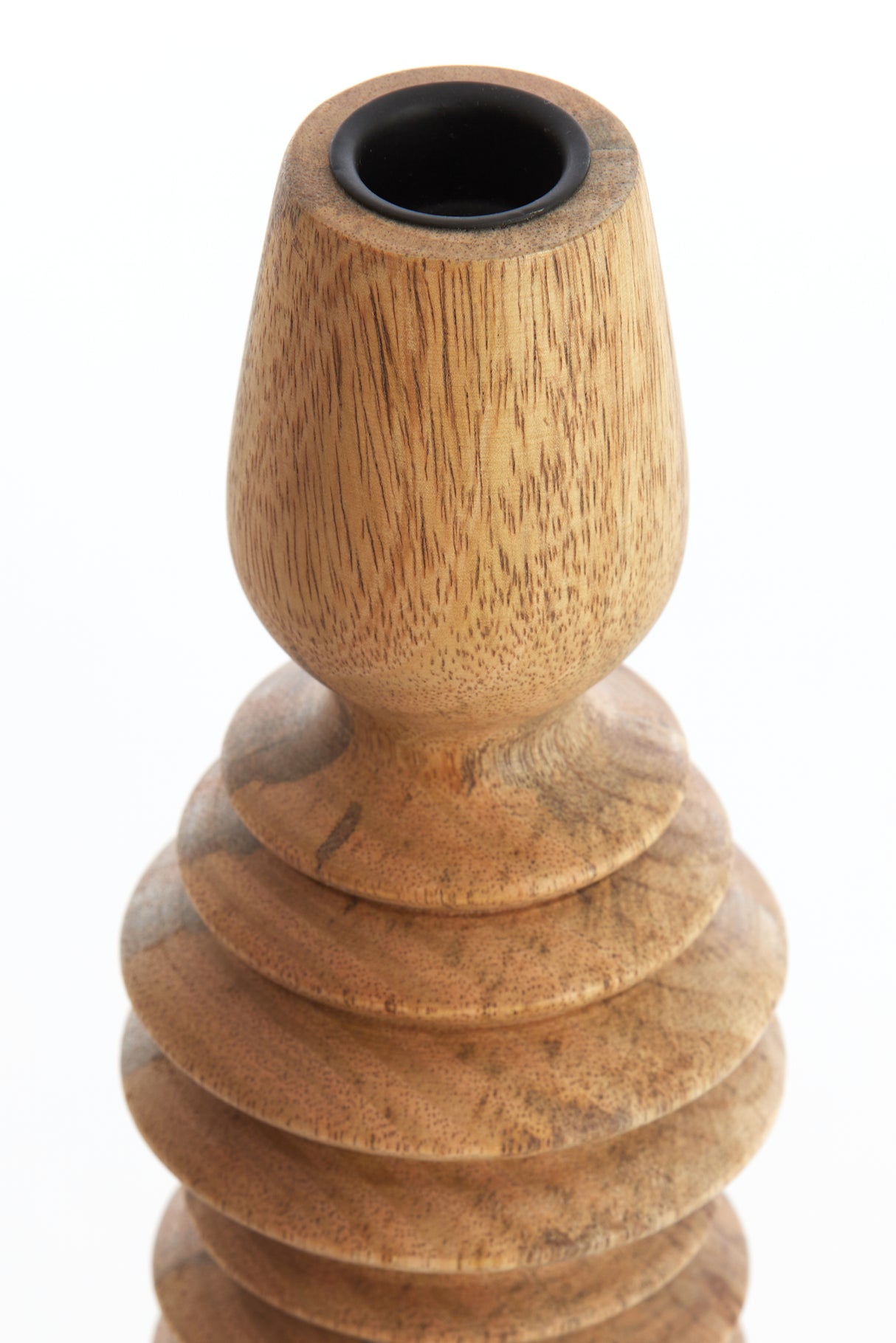 Rustic Elegance: Tall Wooden Candle Holder 45.5 cm