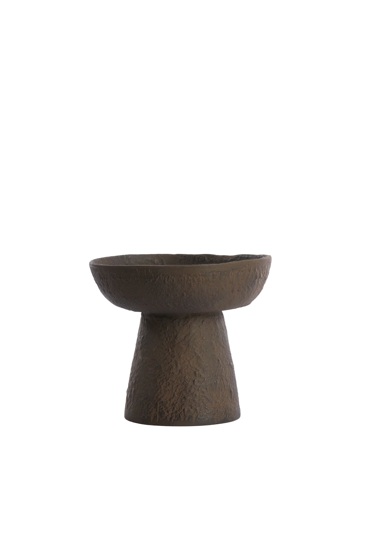 Dark Brown Ota Dish on Base - 20.5 cm x 18 cm