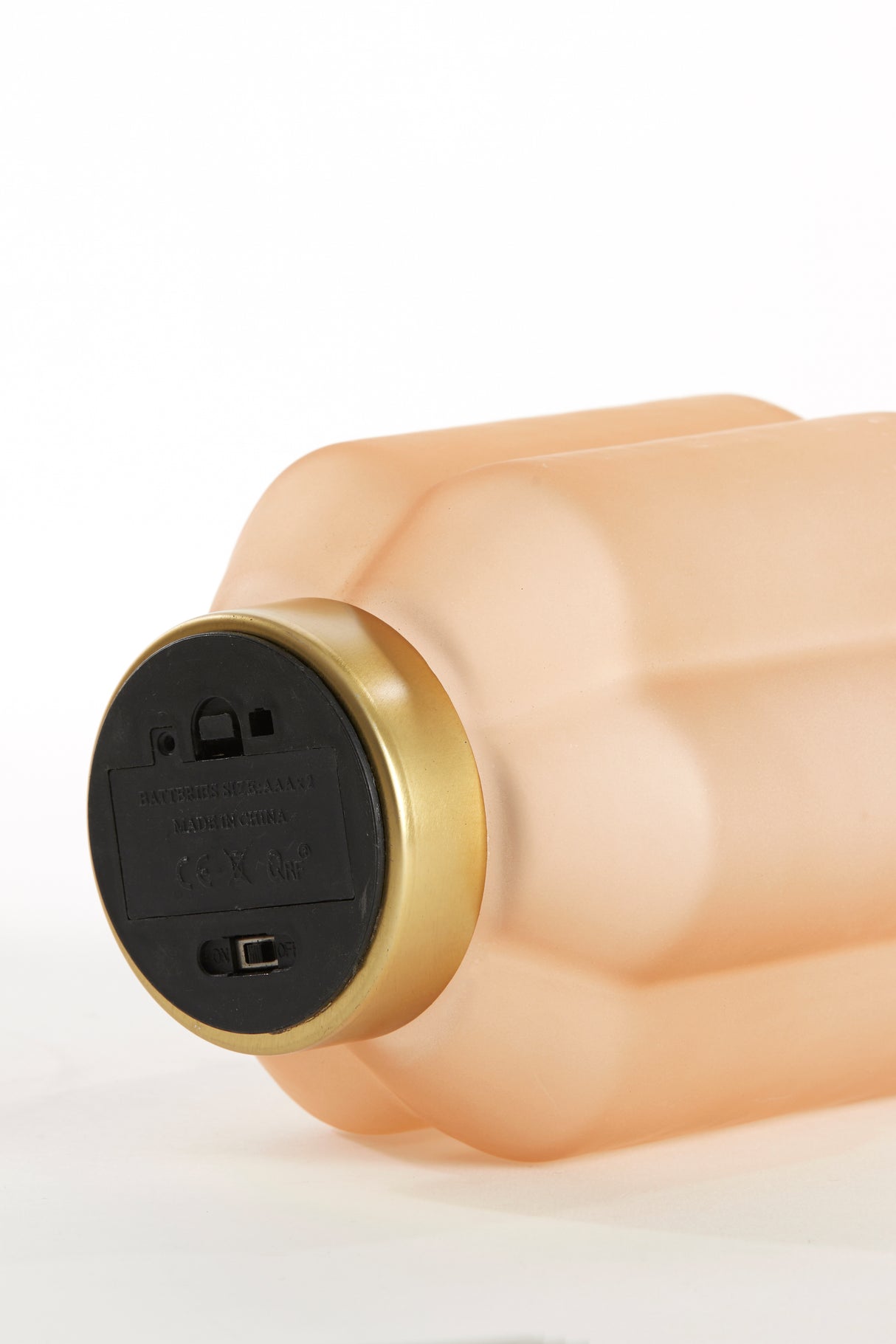 Elegant LED Table Lamp - Frosted Glass in Peach and Gold Finish