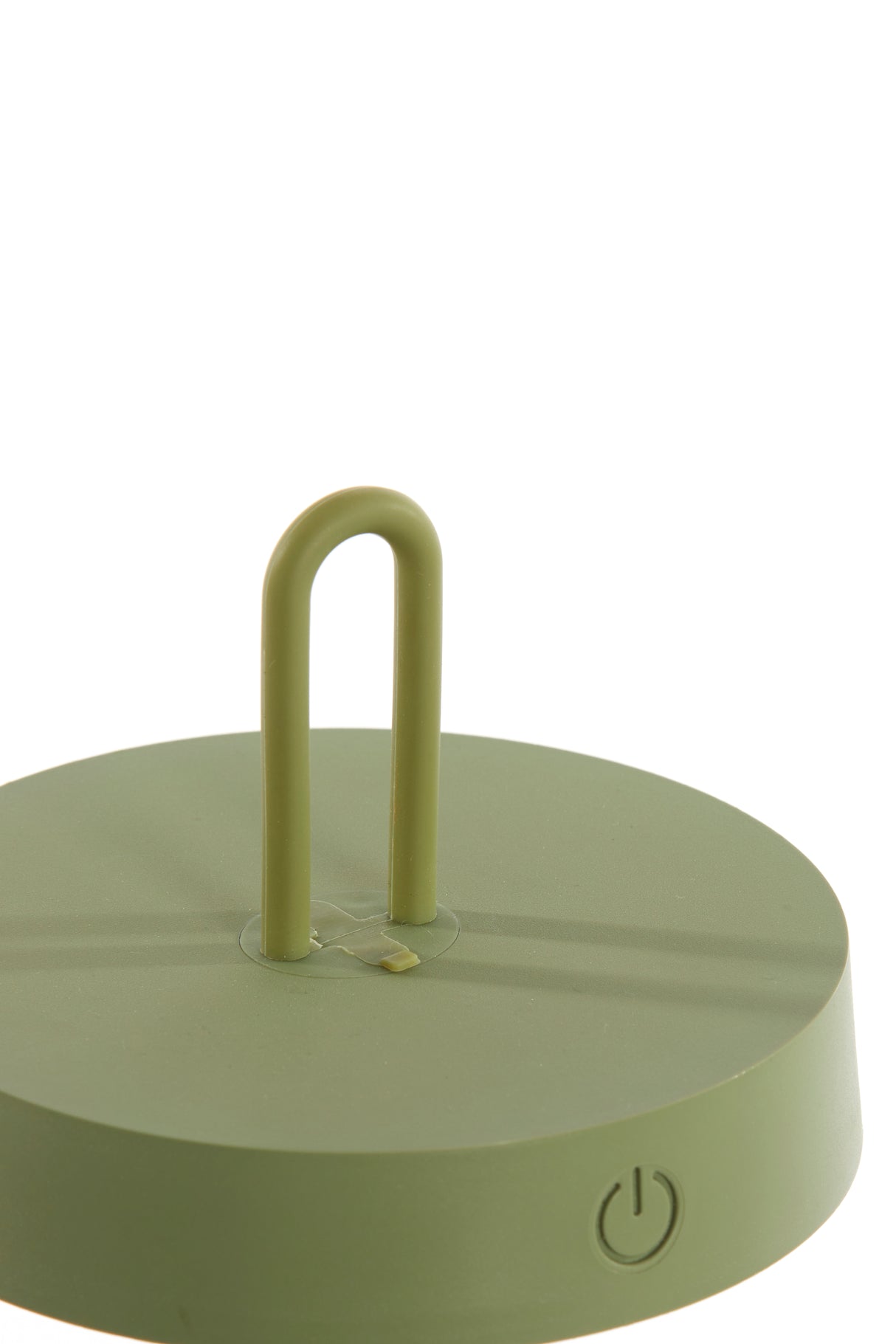Elegant Olive Green LED Table Lamp with Natural Wood Base, 13x28.5 cm