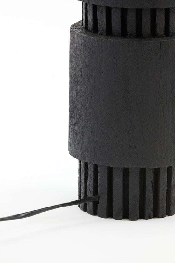 Elegant Sakura Wooden Lamp Base in Matte Black Finish - 15x45 cm