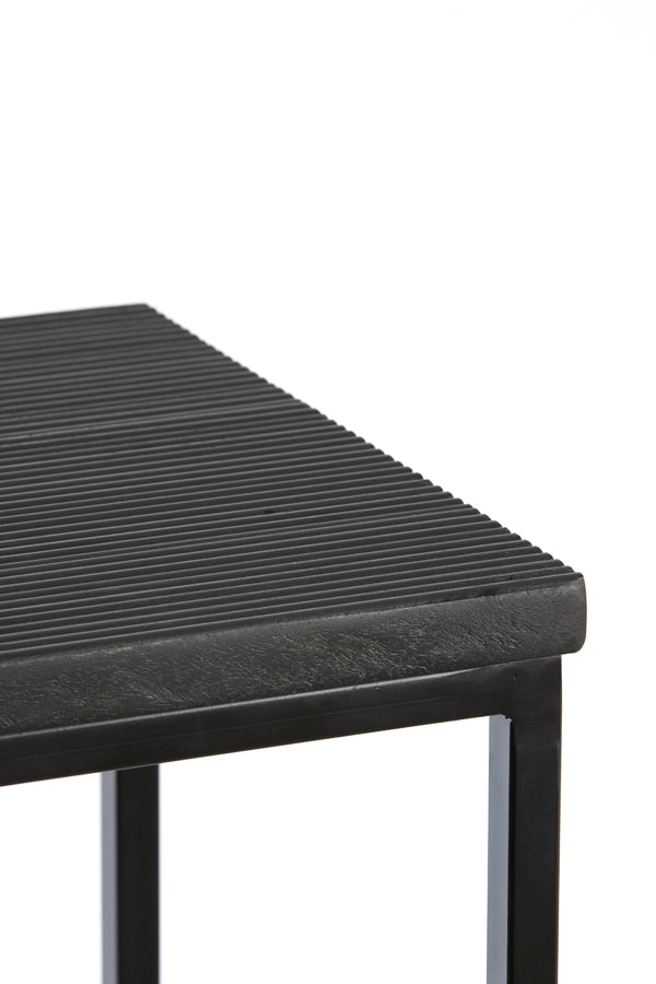 Bryson Wood Matte Black Nesting Console Set - Sleek Modern Design in 100x30x70 and 120x40x82 cm Dimensions