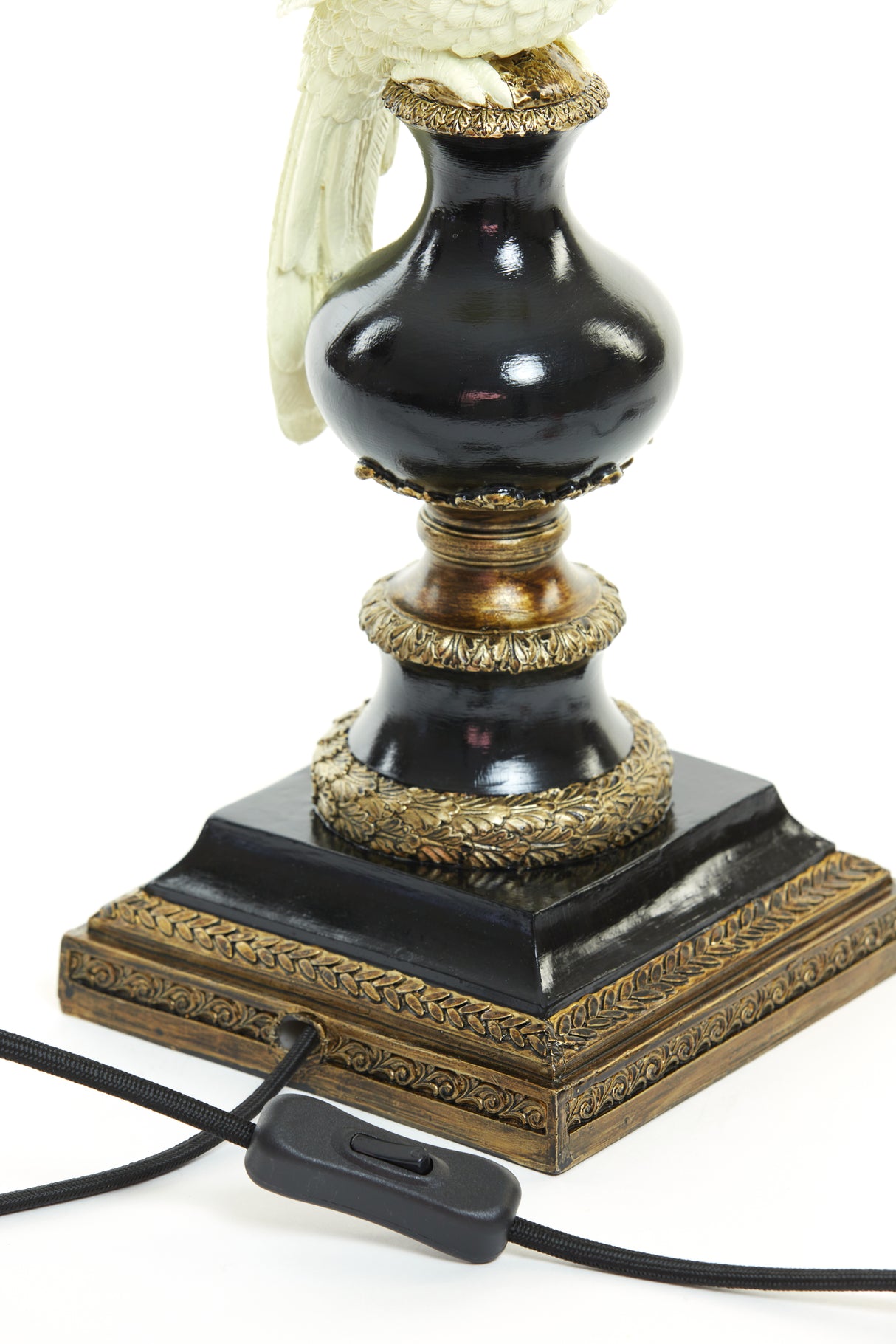 Elegant Nyasa Black-Cream Lamp Base, 14.5x14.5x46.5 cm