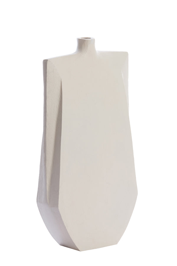 Elegant Makaha Cream Vase: 25x8x51 cm Artistic Design