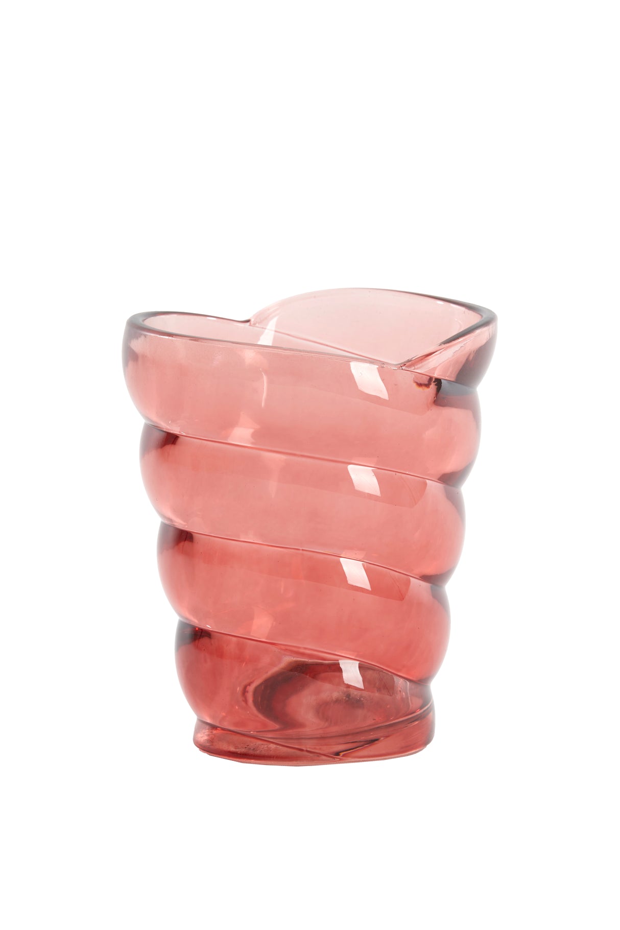 Pink Glass Malea Tealight Holder 10.5x7x12.5 cm