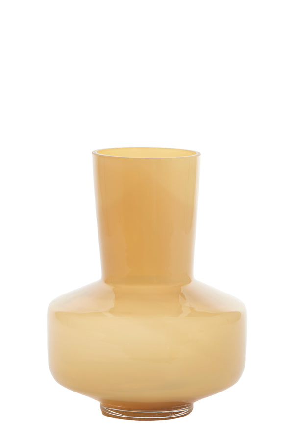 Oval Glass Vase 23.5x29.5 cm Light Yellow Shine