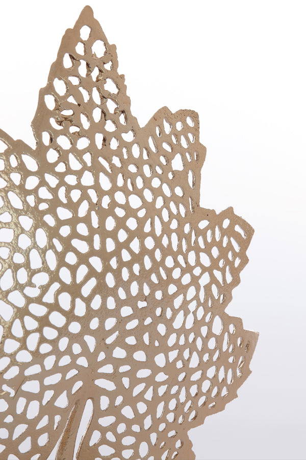 Gold Leaf Sculpture on Marble Base - 36x10x41 cm
