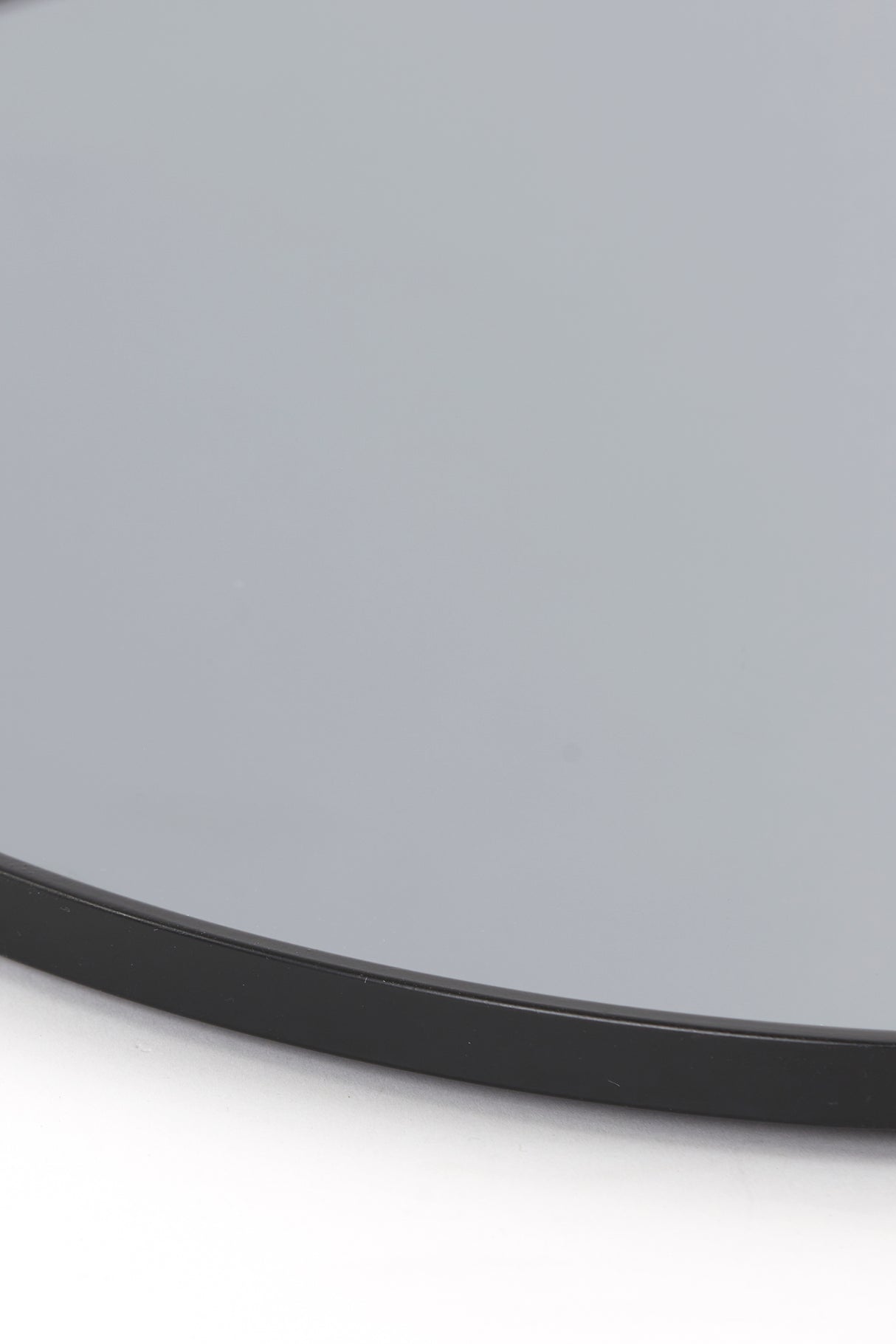 50 cm Round Smoked Glass Mirror with Black Frame