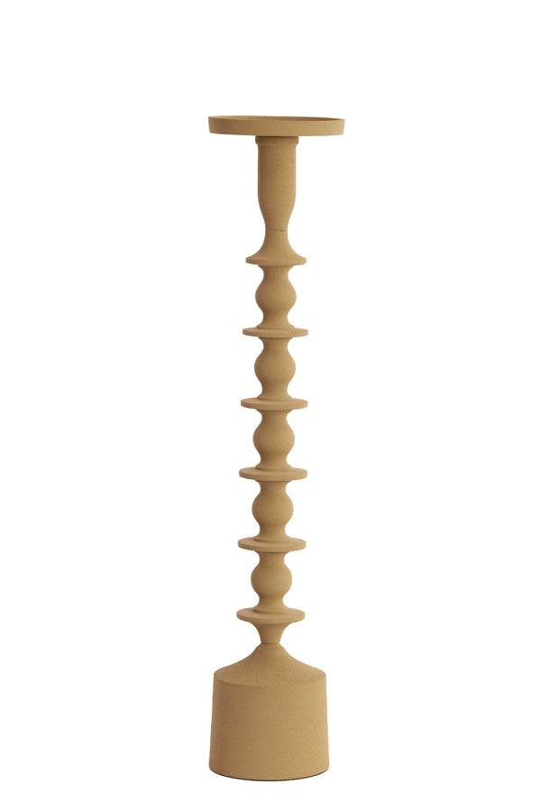 Elegant Matt Beige Pillar Candle Holder - 54.5cm