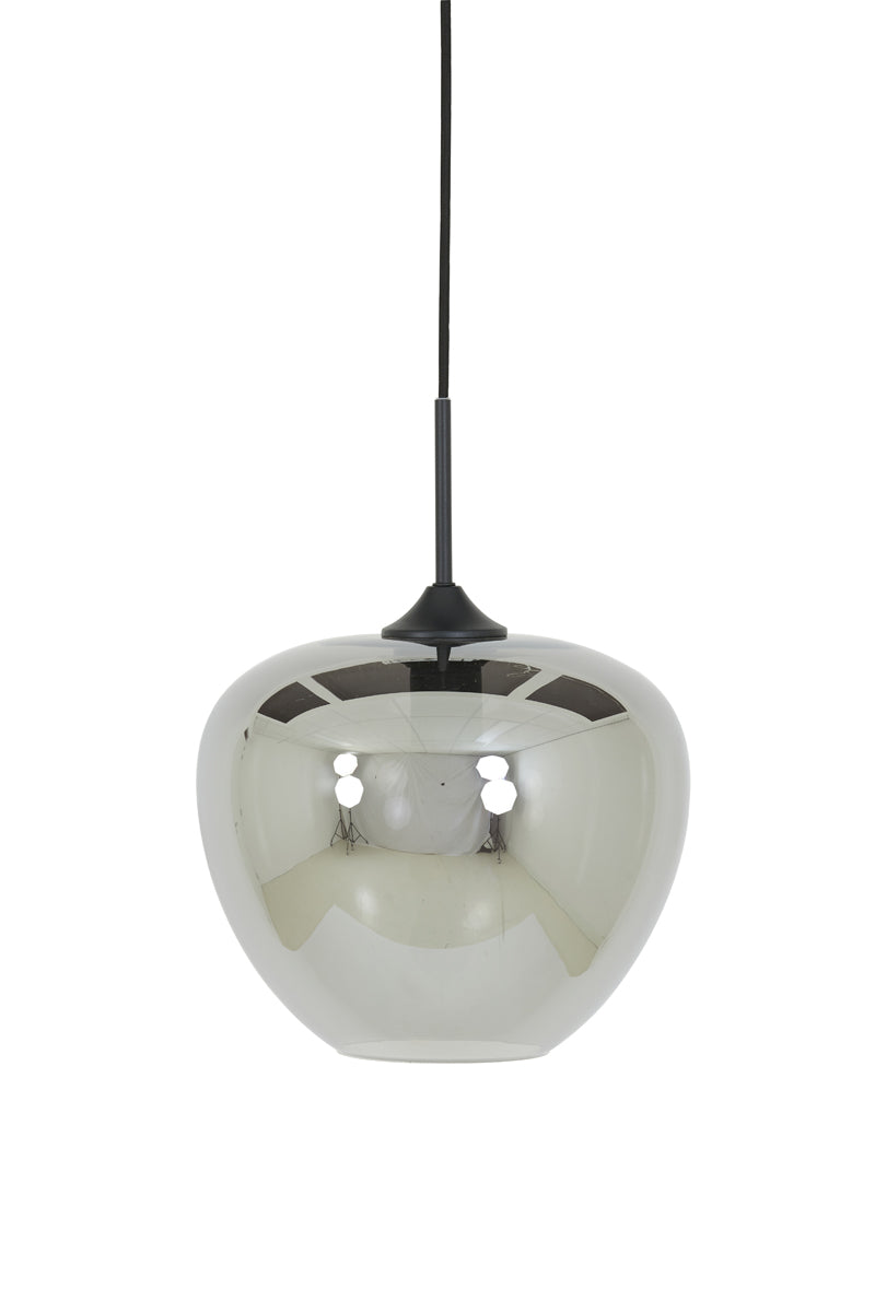 Mayson Smoked Glass Pendant Light Ø30x25 cm in Matte Black Finish