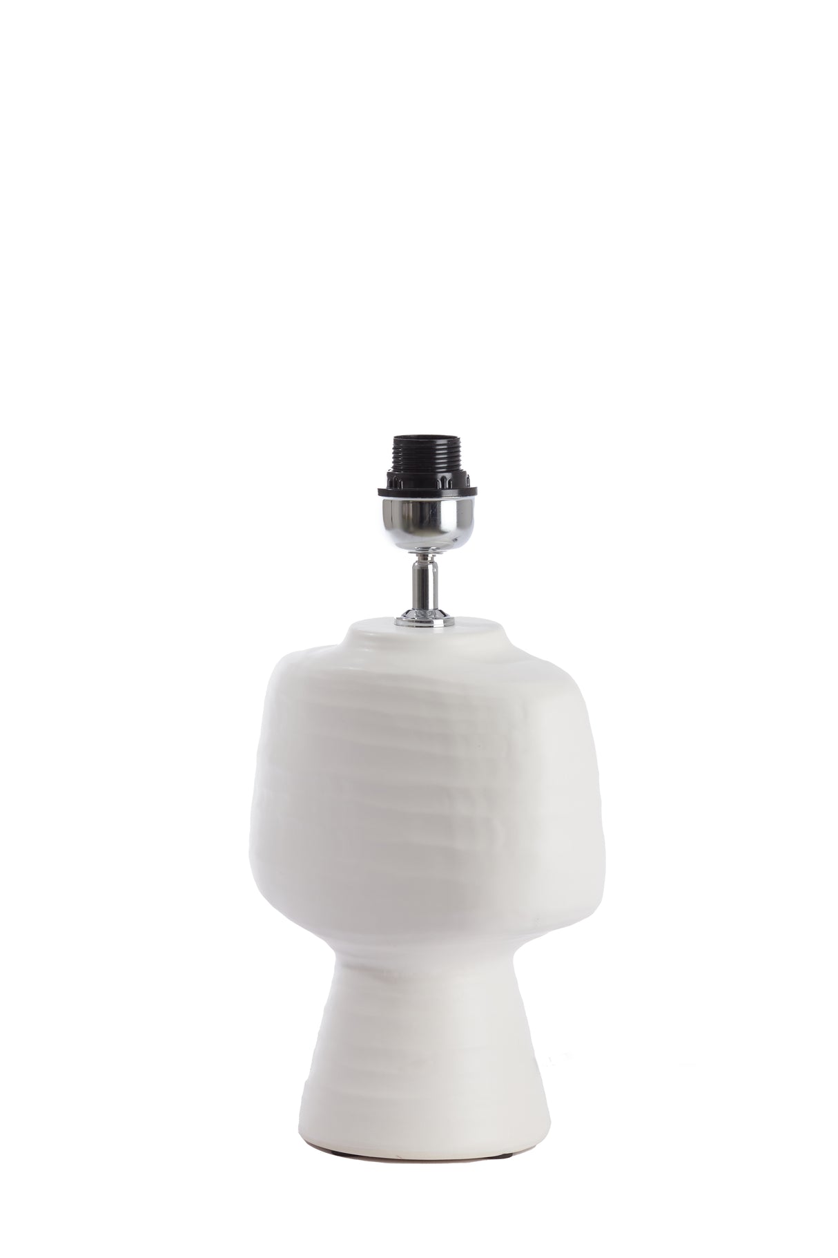 Ceramic Lamp Base in Soft Cream Finish, 22.5x14.5x39 cm.