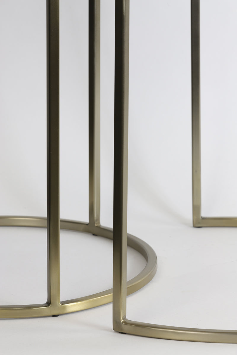Gold Nested Side Tables Set (2) - 40x45cm & 50x52cm Talca Design