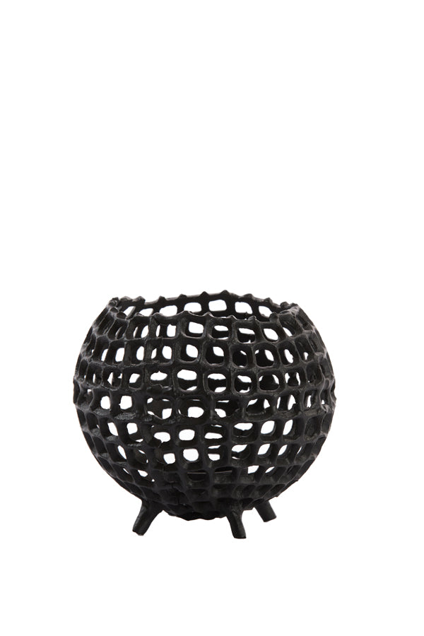 Purcina Matt Black Tealight Holder 15x13 cm