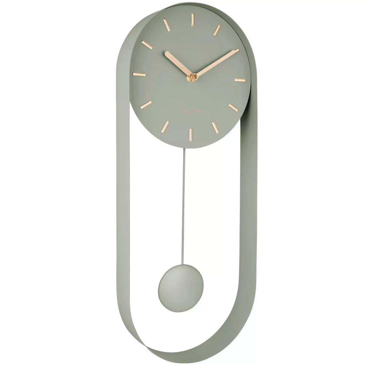 Modern Green Steel Pendulum Wall Clock by Karlsson