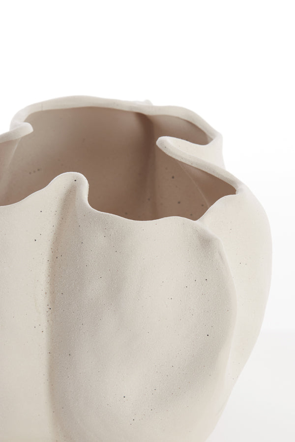 Cream Sanguli Ceramic Vase 33.5x33x22.5 cm - Artistic Home Decor