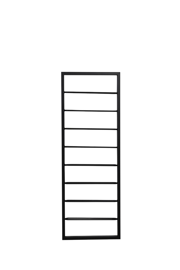Sleek Black Macaben 8-Bottle Wine Rack, 42x6x120 cm