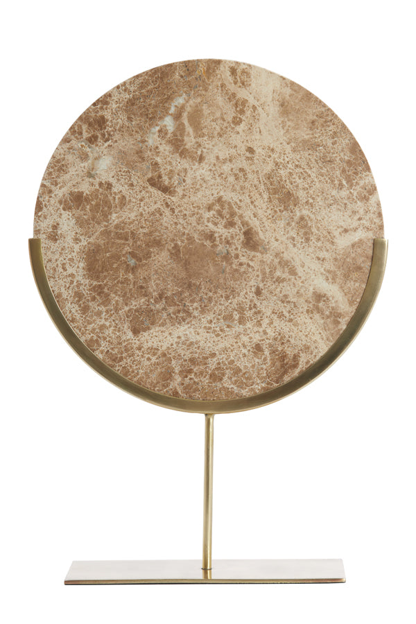 Elegant Brown Marble Sculpture on Base - Dimensions 35x10x51.5 cm