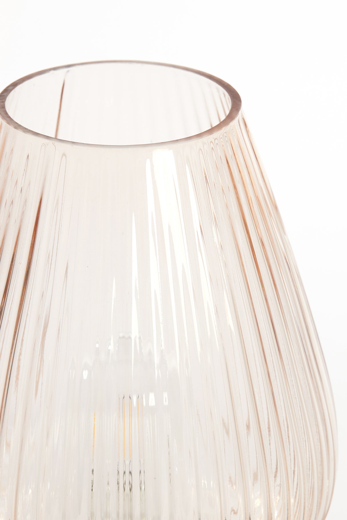 Elegant Peach & Gold LED Glass Table Lamp Ø21x28 cm